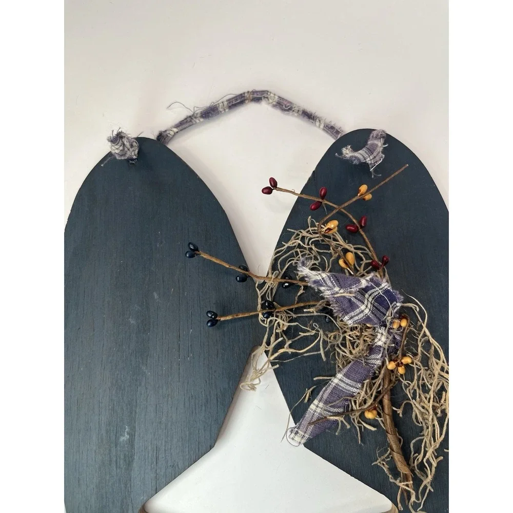 Rustic Primitive Heart Wall Decor Wood Star Cutout Farmhouse Hanging